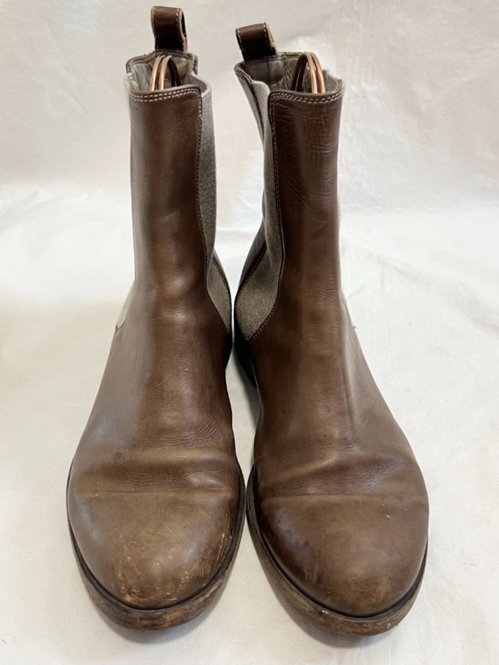 Brunello Cucinelli Chelsea Boots taupe brown leather IT 36 US 6 ankle booties - Picture 2 of 13